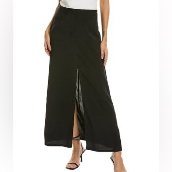 Max studio long front slit Black Maxi Skirt women’s  sz 12 - Picture 1 of 3